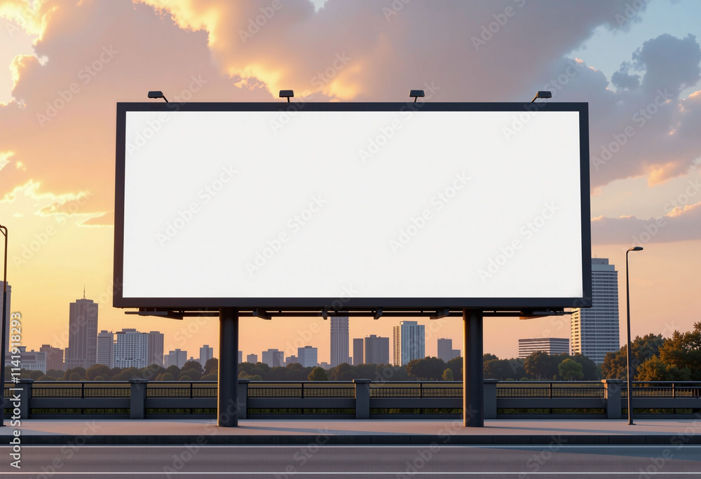 Blank Billboard at Night on a Rooftop with Sky Background.
Blank Billboard at Night on a Rooftop with Sky Background.