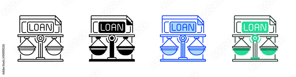 Loan Comparison Line Icon. linear style sign for mobile concept and web design. Outline vector icon. Loan Comparison Line Icon. linear style sign for mobile concept and web design. Outline vector icon.