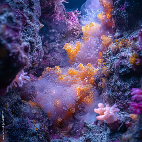 Wallpaper Mural Vibrant Underwater Scene Featuring Luminous Corals, Gentle Jellyfish, and Colorful Marine Flora in a Pristine Ocean Environment Torontodigital.ca