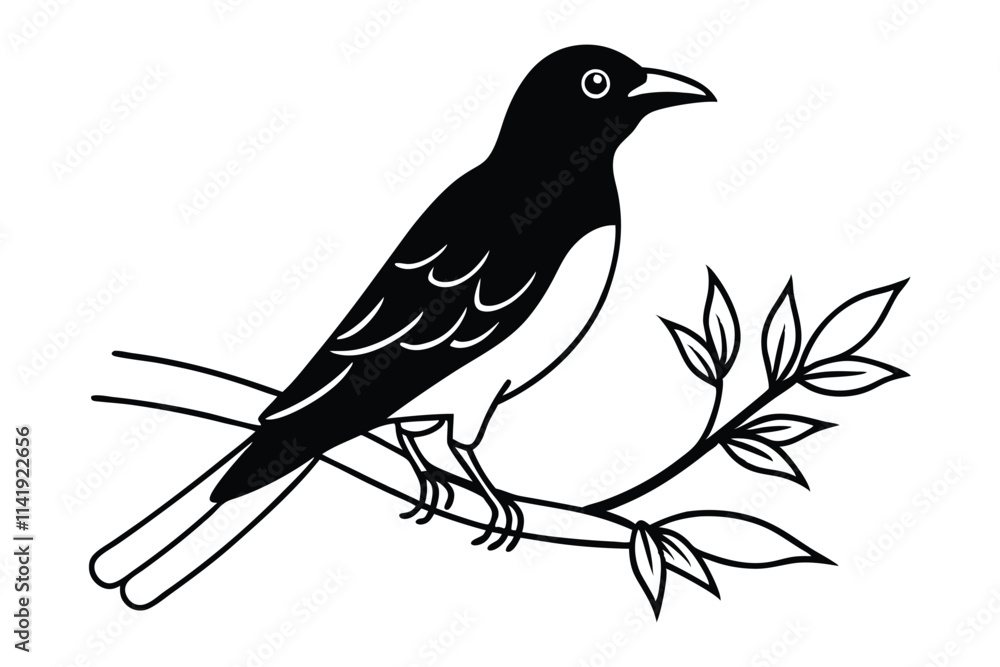 Obraz premium A crow line art vector illustration1.eps
