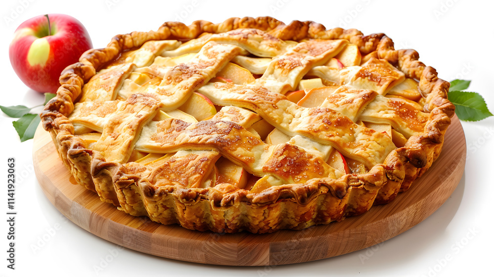 Tasty homemade apple pie isolated on white background Tasty homemade apple pie isolated on white background