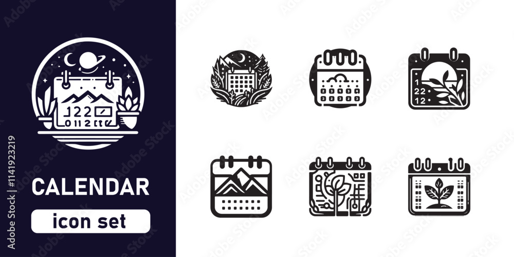 Obraz premium calendar icon set