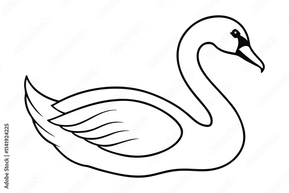 A swan line art vector illustration1.eps A swan line art vector illustration1.eps