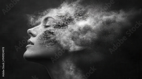 Surreal silhouette art featuring smoke and transformation.