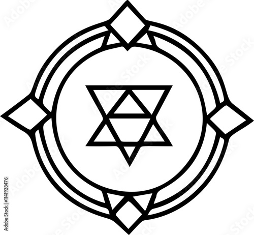 star of david, illustration of a menorah, illustration of a star