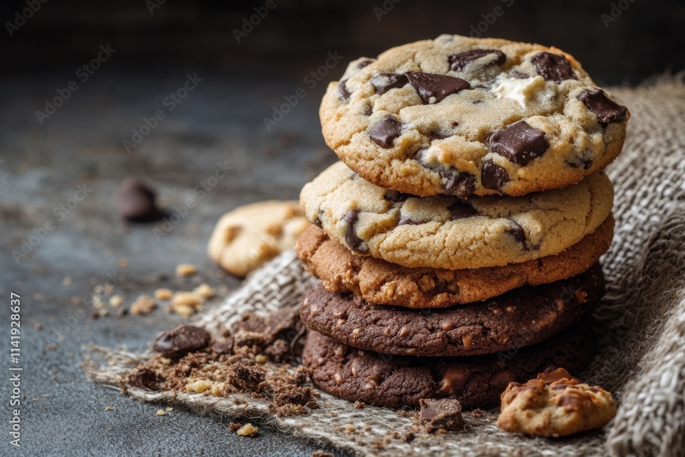 A Stack of Delicious Chocolate Chip Cookies