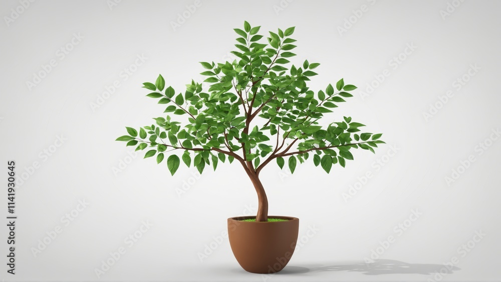 Obraz premium Tree growing in brown pot