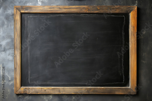 blank blackboard with chalk on blackboard