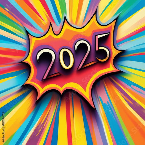 Happy new year bomb out with letter 2025