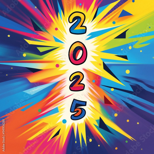 Happy new year bomb out with letter 2025