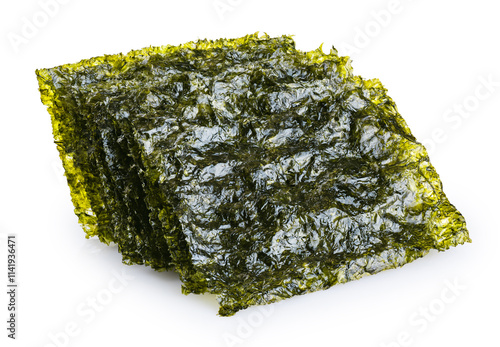 Nori chips isolated on white background. With clipping path.
