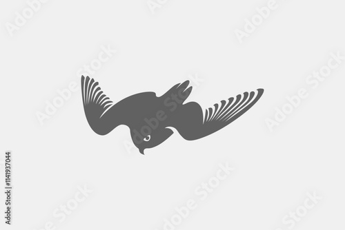 Falcon move fast attack silhouette logo or symbol vector