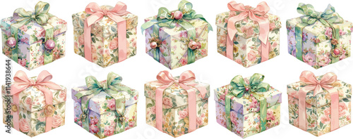present box watercolor clipart