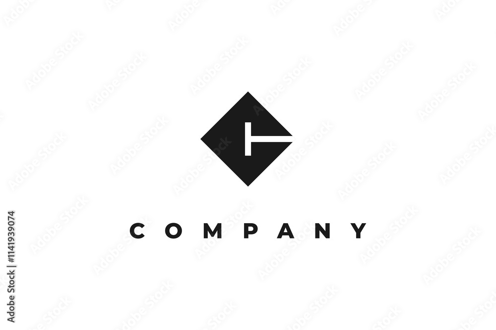 Naklejka premium letter c and square shape logo