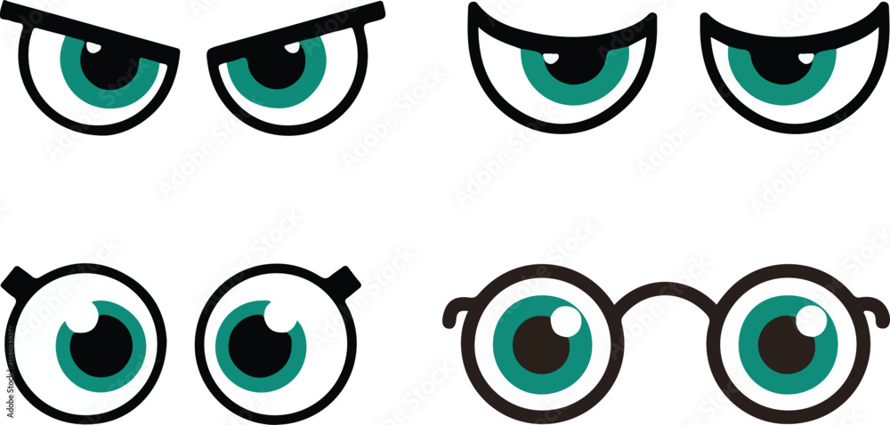 Emoji Eye icon set vector on white background. Emoji Eye icon set vector on white background.