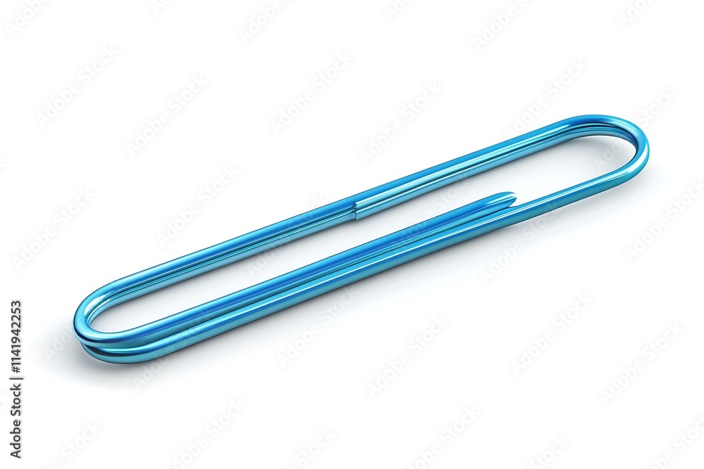 Simple blue paperclip isolated on white Simple blue paperclip isolated on white