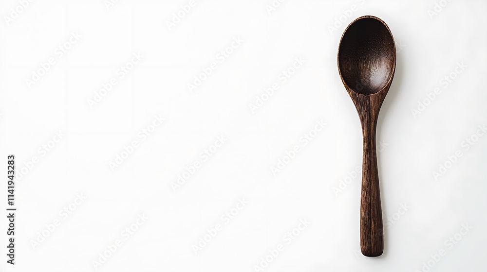 Simple wooden spoon isolated on white Simple wooden spoon isolated on white