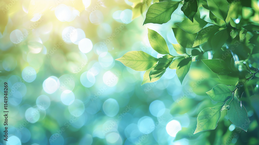 A vibrant summer background featuring blurred green leaves, abstract bokeh, and soft focus natural elements. The bright bokeh effect enhances the peaceful ecological atmosphere of a summer landscape. A vibrant summer background featuring blurred green leaves, abstract bokeh, and soft focus natural elements. The bright bokeh effect enhances the peaceful ecological atmosphere of a summer landscape.