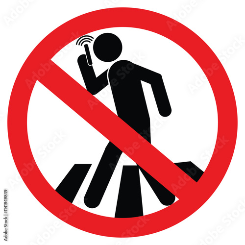 Man looking at mobile phone at crosswalk and car driver get angry in flat design. Pedestrian road accident.