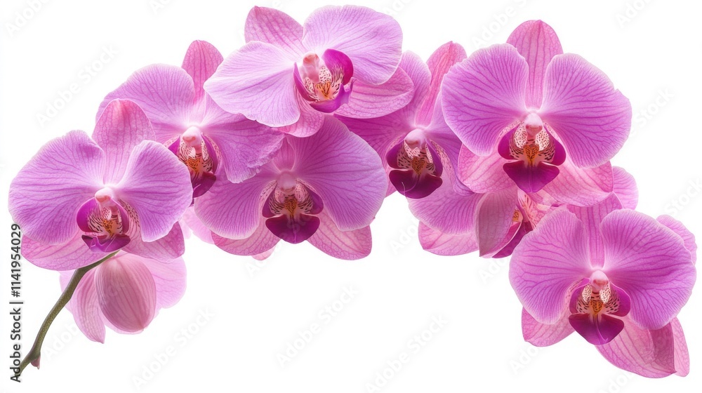 Pink Orchid Blossoms Arranged in an Arc Pink Orchid Blossoms Arranged in an Arc