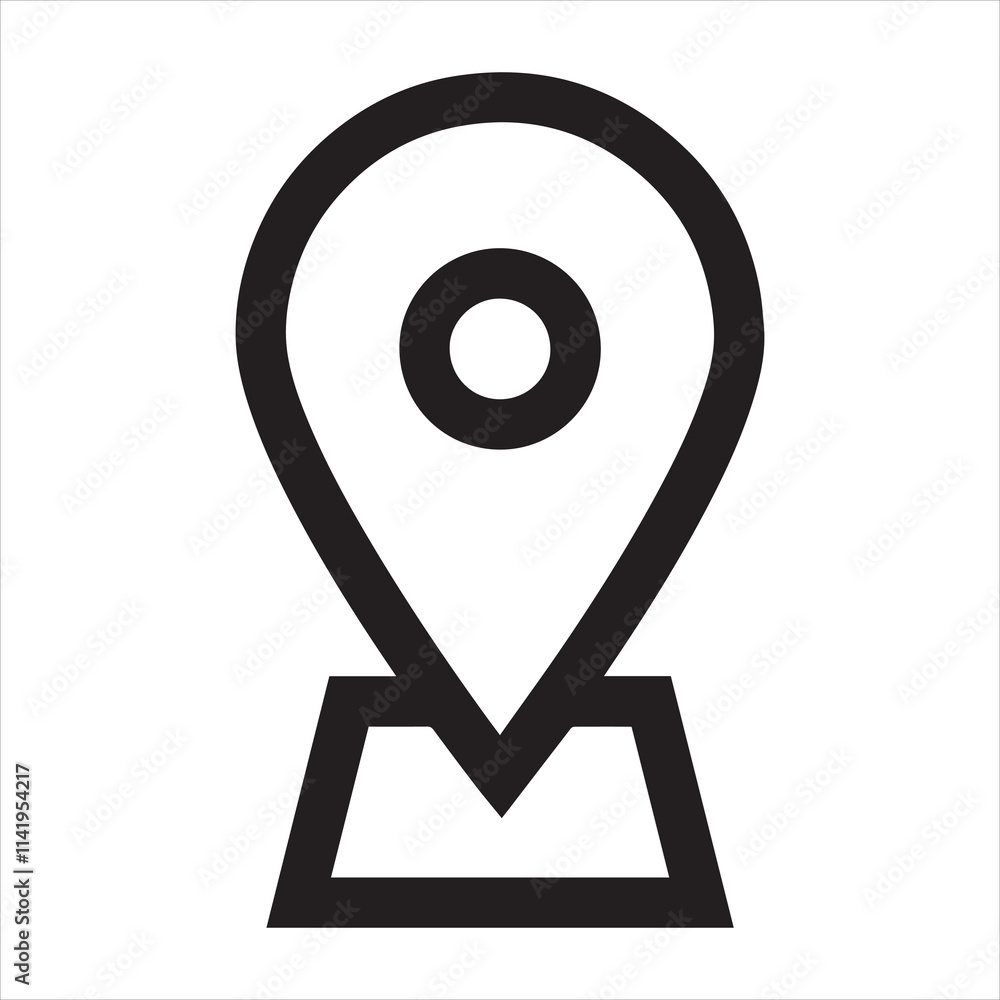 Location outline icon vector art illustration. Location outline icon vector art illustration.