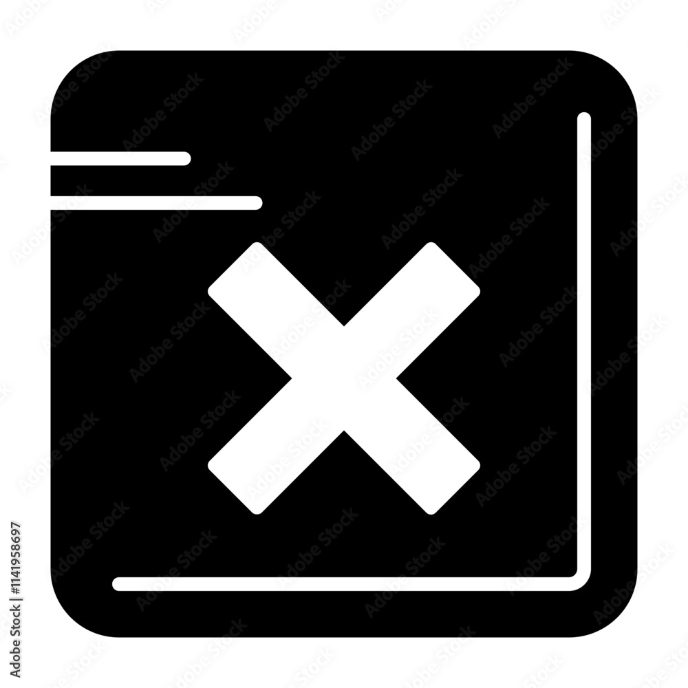 Obraz premium Cross Solid Style Icon