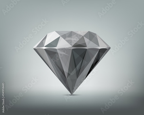 Black diamond or gem. Vector illustration