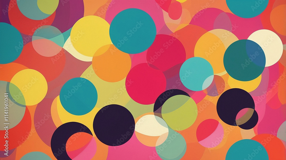 Colorful overlapping circles with bold shades creating a vibrant and abstract artistic background. Colorful overlapping circles with bold shades creating a vibrant and abstract artistic background.