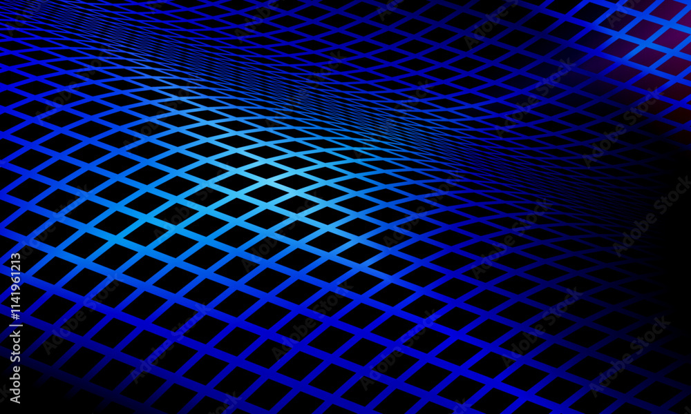 Glowing neon wireframe background. blue shining checkered grid planes in perspective. futuristic technology. Glowing neon wireframe background. blue shining checkered grid planes in perspective. futuristic technology.