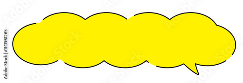 横長吹き出しフレームアイコン　シンプルな手描きの長いふきだし　ベクターイラスト素材　モノクロ　白黒　白背景