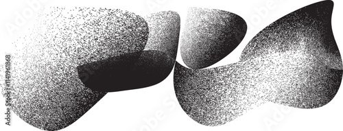 Glitch distressed grungy abstract forms . Blob shape organic. Screen print texture. Template for presentation, banner . Fluid shape .Grunge textured . Liquid vector shapes with distress texture .