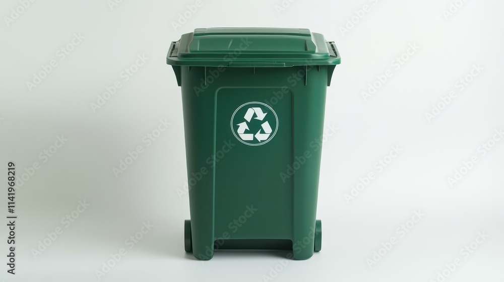 Green Trash Can for Recycling Use
