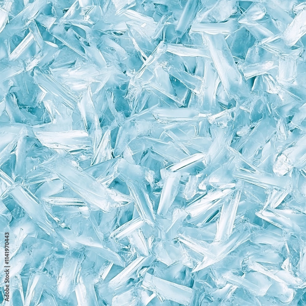 Close-up of translucent ice crystal texture in light blue tones, natural frozen surface, abstract winter background Close-up of translucent ice crystal texture in light blue tones, natural frozen surface, abstract winter background