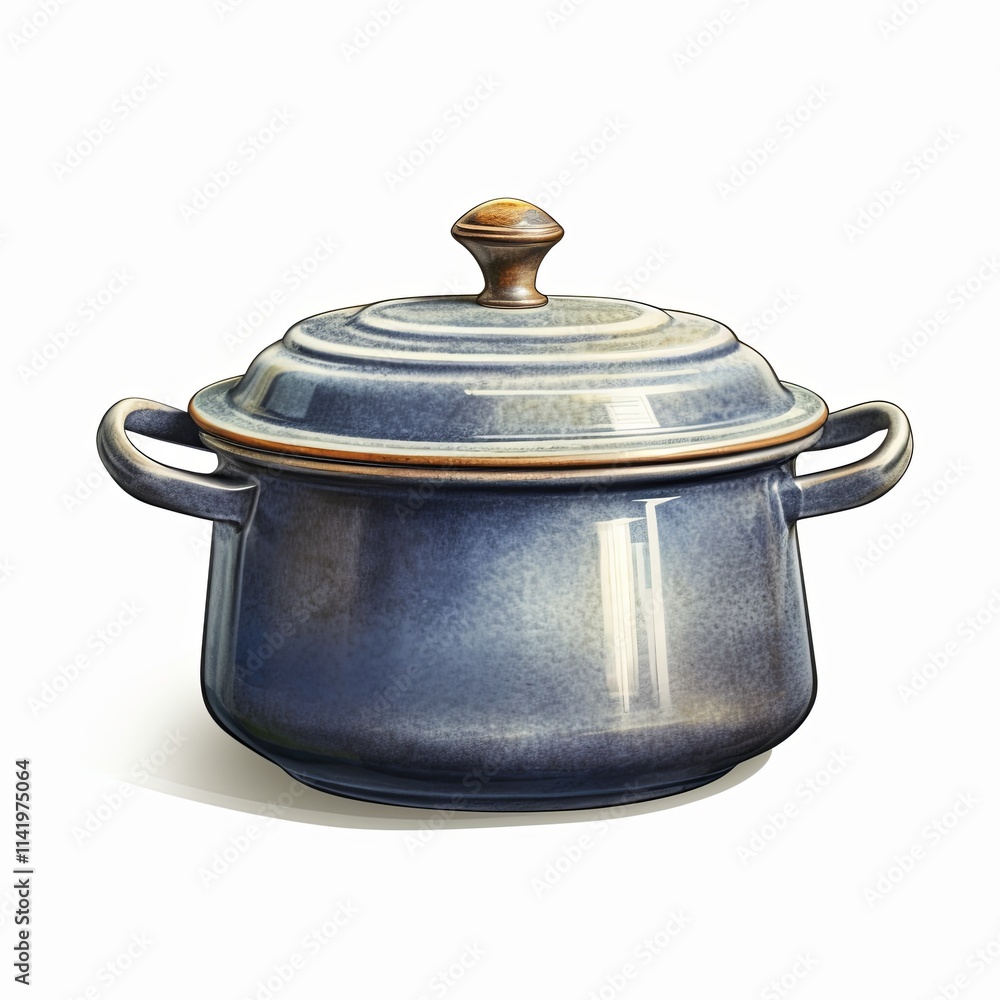 A blue ceramic cooking pot with a textured finish, lid, and handles, perfect for rustic or modern kitchen settings. A blue ceramic cooking pot with a textured finish, lid, and handles, perfect for rustic or modern kitchen settings.