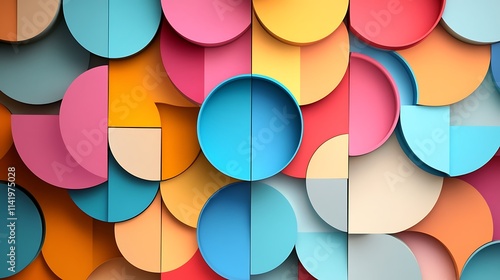 Wallpaper Mural Vibrant circular shapes densely arranged abstract digital art. AI Generated Torontodigital.ca