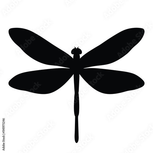 Dragonfly black silhouette vector illustration