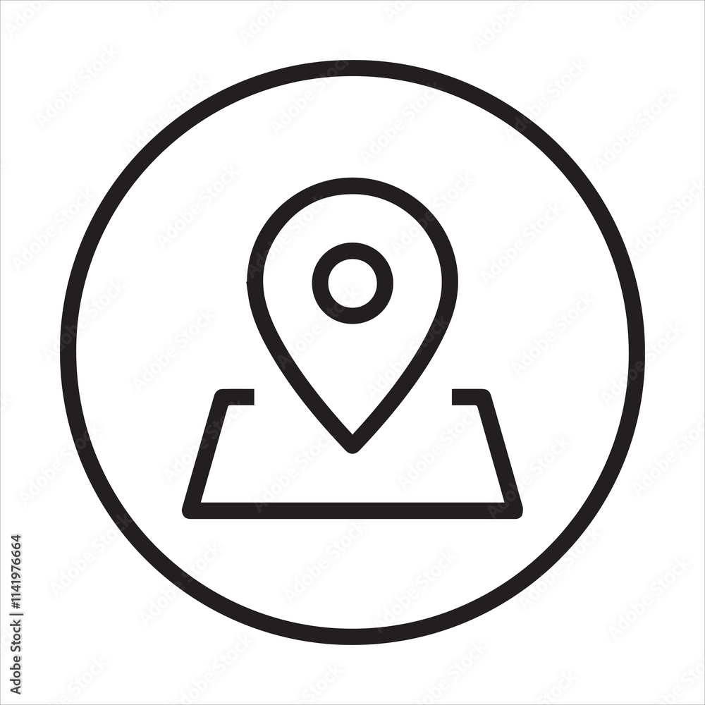 Location outline icon vector art illustration. Location outline icon vector art illustration.