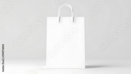 white paper bag. white paper shopping bag for branding with space for your brand name, mockup 