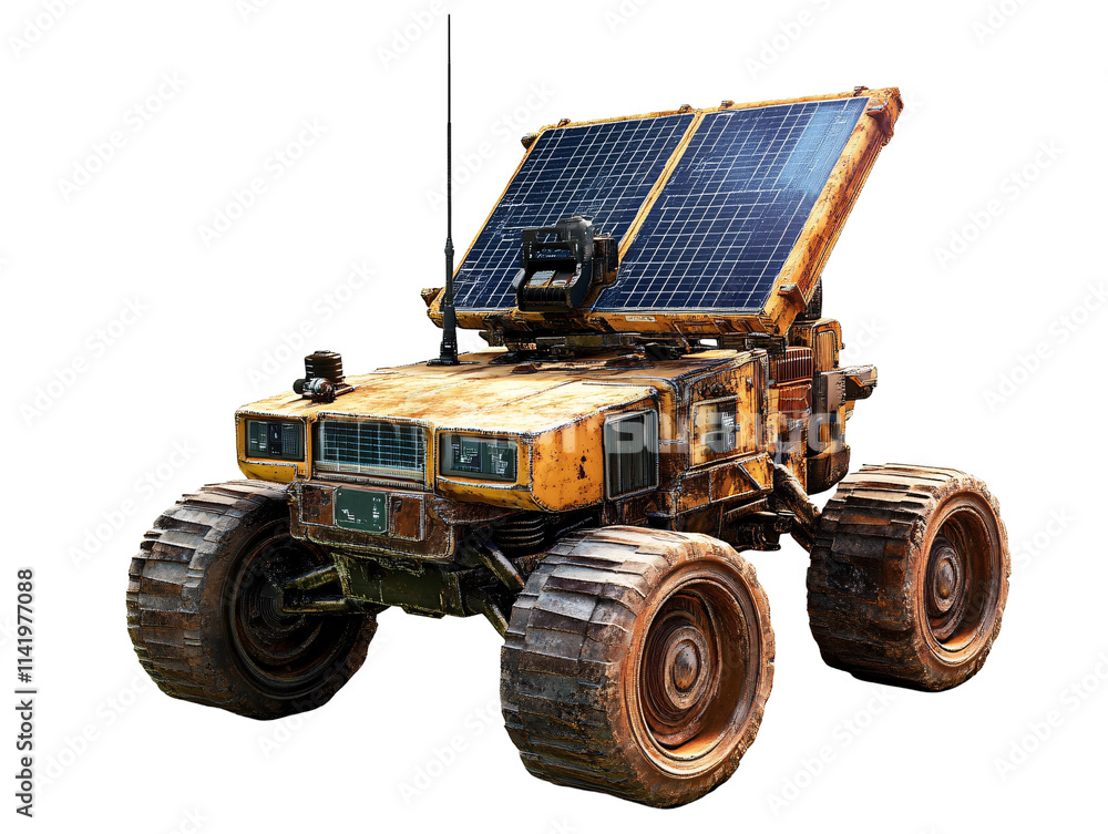 Obraz premium a yellow vehicle with a solar panel