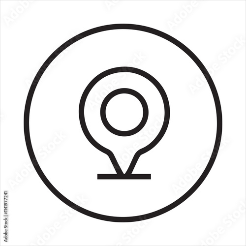 Location outline icon vector art illustration.