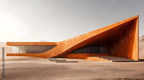 Home insulation plays a vital role in energy efficiency. This modern architectural design features a striking orange facade that harmonizes with the surrounding landscape.