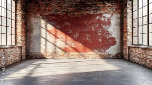 Home insulation is essential for creating energy-efficient spaces. This image showcases an empty, rustic room with exposed brick walls and bright sunlight casting shadows.