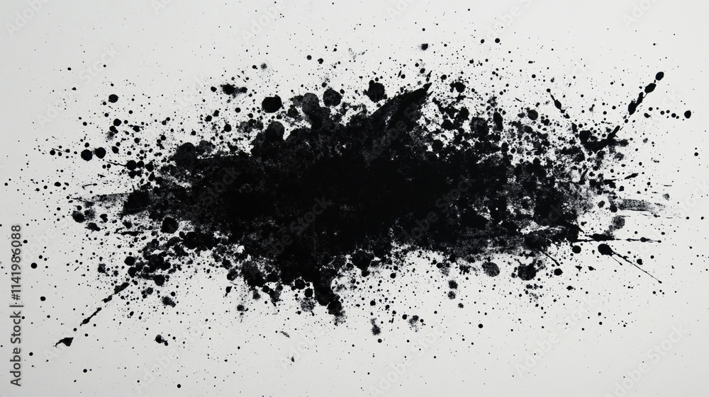Black Ink Splashes: Abstract Art Texture Black Ink Splashes: Abstract Art Texture