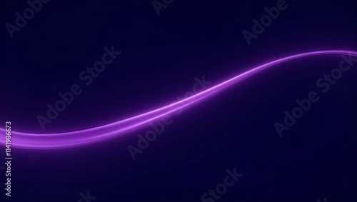 abstract Dynamic digital high speed blue light  purple ribbon curve coming from left dark background technology