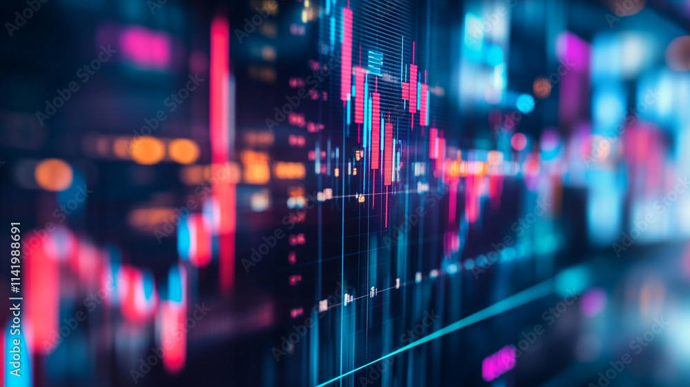 Obraz premium Dynamic Financial Data Stream