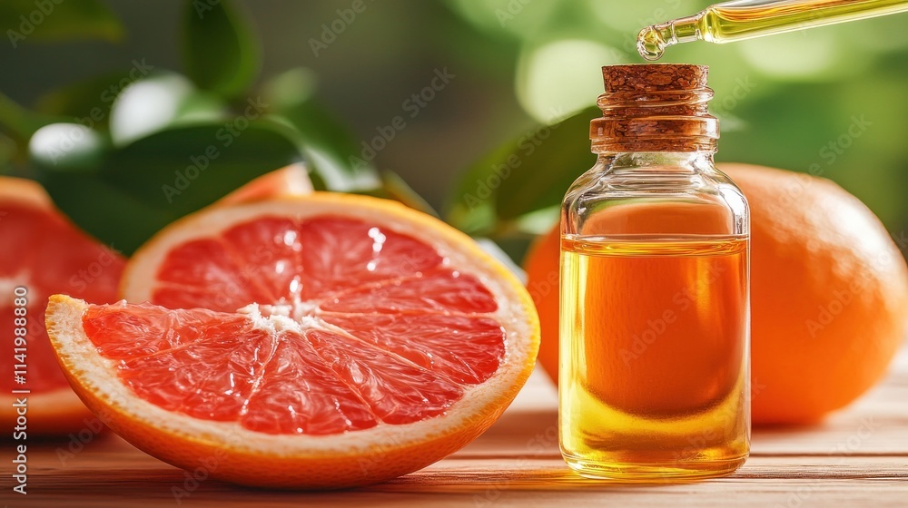 Grapefruit essential oil being extracted from a ripe grapefruit. Grapefruit essential oil being extracted from a ripe grapefruit.