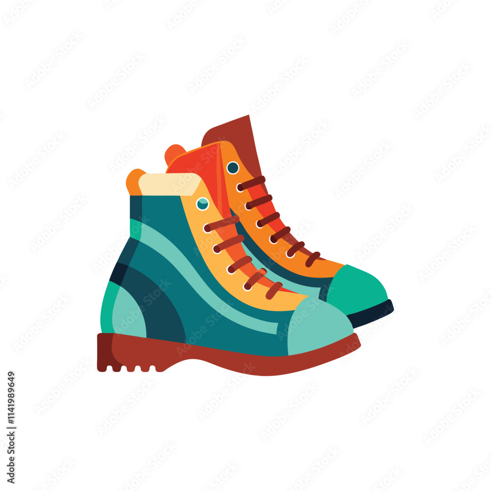 Adventure-Ready Climbing Boots Isolated on White Adventure-Ready Climbing Boots Isolated on White