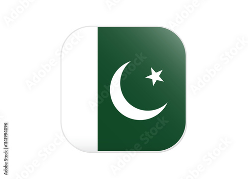 Free Download Islamic Republic of Pakistan Flag icon. Rounded square flag of Pakistan icon design, vector illustration - GFXLoad