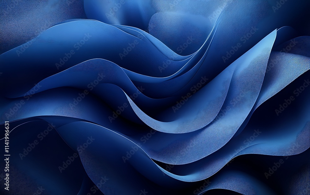 Obraz premium Abstract blue wavy fabric texture background. (1)