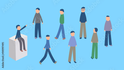 いろんな動きの男性